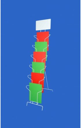 Promotion display for printed material, 6xA4, with base leg, wide