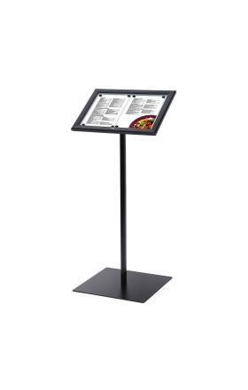 Foto - Zamykany stojak na menu w kolorze czarnym / LED 2xA4