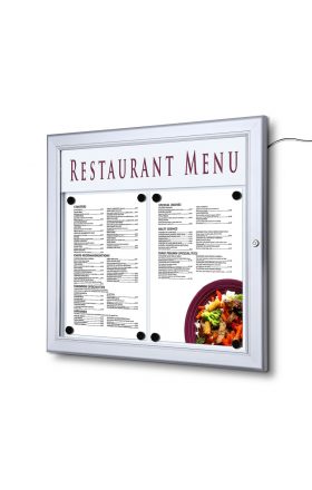 Foto - Exteriérová menu vitrína, 2xA4 s LED podsvietením
