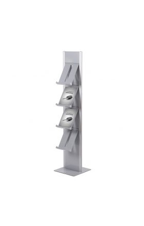 Foto - Brochure Rack Totem with 4 angled steel shelves