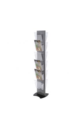 Foto - Brochure Stand TORRE, grey - with 12xA4 Pockets