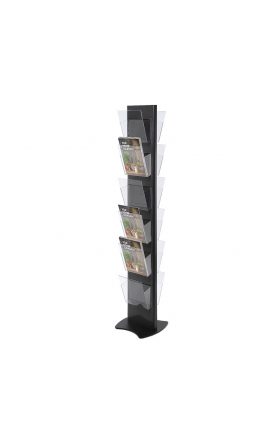 Foto - Brochure Stand TORRE, black - with 12 A4 Pockets
