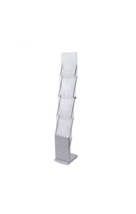 Literature Stand, Foldable, Silver, 4xA4