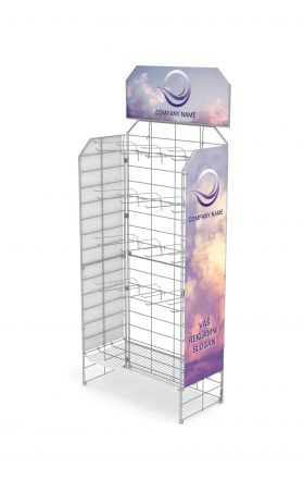 Company Display with hooks, foldable, graphics according to customer requirements